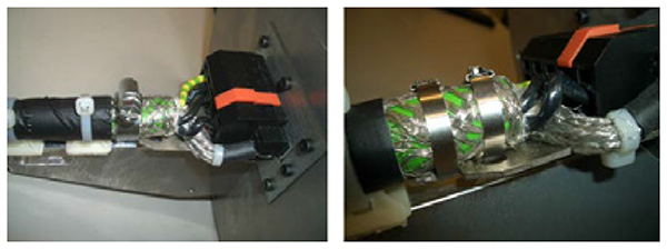 Connecting the cable shielding to the Weidmüller OMNIMATE Hybrid Power connector תמונה של חיבור סיכוכי הכבל למחבר OMNIMATE Hybrid Power מבית Weidmüller